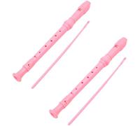 2 Pcs Soprano Recorder Set, Pink 8-Hole ABS Recorder Instrument with Cleaning Rod, Beginner-Friendly Musical Instrument for Young Musicians and Beginner Adults, Lightweight and Easy to Carry