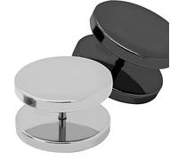 2 pcs Soul-Cats® Fakeplugs Fakeplug Fake plug earrings stainless steel Men 5 6 8 10 12 14 Size: 14 mm. Color: Black & Silver