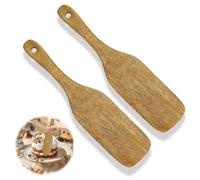 2 Pcs Sourdough Spatula Spurtle Wooden Kitchen Cooking Tools Teak Mixing Spoon Stirring Stick, Cooking Utensils Flat Spurtles Scraper Jar Bottom Dough Whisk, Bread Spatula for NonStick Cookware