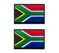2 Pcs South Africa Flag Patch Hook and Loop Embroidered National Applique Emblem Patch for Team Work Clothes Football Jersey Backpack Caps Travel Biker Tactical Military