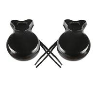 2 Pcs Spanish Castanets, Hardwood Flamenco Castanets, Black Percussion Instrument with Hand Rope, Crisp Sound Orff Instrument for Early Education, Rhythm Training, Stage Performance