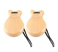2 Pcs Spanish Castanets with String Traditional Flamenco Castanets Wood Percussion Orff Music Instrument Easy to Play Percussion Wood Instruments