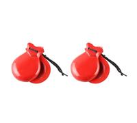 2 Pcs Spanish Castanets with String Traditional Flamenco Castanets Wood Percussion Orff Music Instrument Easy to Play Percussion Wood Instruments