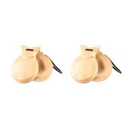 2 Pcs Spanish Castanets with String Traditional Flamenco Wood Percussion Orff Music Instrument Easy to Play Wood Spanish Musical Instrument Flamenco Dance