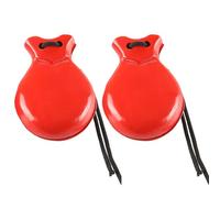 2 Pcs Spanish Castanets with String Traditional Flamenco Wood Percussion Orff Music Instrument Easy to Play Wood Spanish Musical Instrument Flamenco Dance