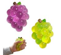 2 Pcs Specks Squishy Grape Squishy Jumbo Sugar Squishies, Crystal-Like Shape Squishies Clear Jelly Squeeze Toy, for Birthday Gifts Ideal for Relax Focus Party Favors
