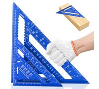 2 Pcs Speed Square Metric 12inch +7inch Aluminum Alloy Triangle Ruler Carpenters Tools High Precision Protractor Layout Measuring Tool Can Drawing Angle for Engineer Carpenter Builders Joiners