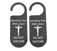 2 Pcs Spending Time With Jesus Do Not Disturb door Sign Quiet Prayer Room Door Sign Religious Door Decor (With Jesus H EU)