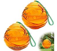 2 Pcs Spherical Wasp Trap,Hornet Catcher, Bee Catcher, Fly Trap, Outdoor Hanging Effective Wasp Catcher Bee Catcher Reusable Hornet Trap for Balcony and Patio, Garden, Orchard Protection