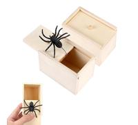2 Pcs Spider Prank Box Spider in A Box PrankHandmade Prank Pop Out Scare Spider Spider Scare Wooden Box Handmade Prank Novelty Joke Toy Pranks Spider Wooden Surprise Box for Halloween Christmas Party