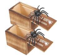 2 Pcs Spider Scare Prank Box, Fake Spider Prank Toys for Halloween Pranks, April Fools Day Jokes, Party Tricks and Scary Surprises, Ideal for Pranksters and Halloween Decor
