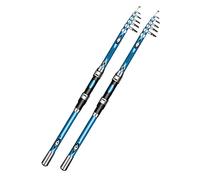 2 PCS Spinning Rod Telescopic Fishing Rod Blue and Black Fishing Pole Spinning Rods Non-Slip Frosted Grip Flexibility Carbon Fiber Rod for Saltwater and Freshwater (Blue 3.6m/11.8ft)