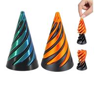 2 Pcs Spiral Cone Fidget Toy,3D Printed Impossible Spiral Cone Pyramid Fidgets Toys,Fun Pass Through Anxiety Stress Relief Snapper Toy for Home Office Desk Decor Souvenir Gifts,Improve Concentration