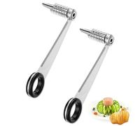 2 Pcs Spiral Cutter Slicer Spiral Cutter for Potatoes Stainless Steel Spirals Cutters Kitchen Tools Easy to Clean Curly Fry Cutters for Veggies Cucumber and Carrot
