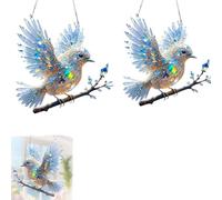 2 Pcs Spirit Bluebird set, Bluebird Ornament Ornaments Stained Suncatcher Decorative Hanging Ornament For Windows, Ideal For Home, Garden Or Gif For Nature Lovers