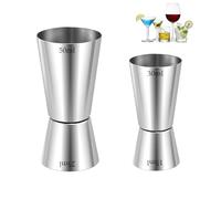 2 Pcs Spirit Measure, Shot Measures for Spirits, Alcohol Measure for Spirits, Drink Measures for Spirits, Stainless Steel Double Spirit Measures 25ml 50ml for Bar Home Wine Measurements