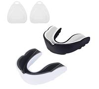 2 Pcs Sports Mouth Guard Adults and Junior Gum Shield with Case, Mouldable Slim Fit Mouthguard for Boxing, MMA, Rugby, Martial Arts, Judo, Karate, Hockey and All Contact Sports