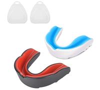 2 Pcs Sports Mouth Guard Kids Gum Shield Sports Mouthguard with Portable Case, Youth Mouth Guard for Rugby, Hockey, Boxing, Martial Arts, Contact Sports