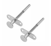 2 Pcs Spring Loaded Latch, Nickel Plated Iron Plunger Bolt for Door Window Cabinet Cage (Silver, Select Size)