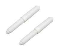 2 Pcs Spring Loaded Toilet Paper Holder Insert - Adjustable Plastic Replacement Spindle for Bathroom WC, Tool-Free Installation, Universal Fit for Standard Toilet Roll Holders (White)