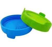 2 Pcs Sprouting Lids jar Sprouting Lids Plastic Sprouting with Stainless Steel Screen for Wide Mouth to Grow Beans Jars Canning Cookware (Blue and Green)
