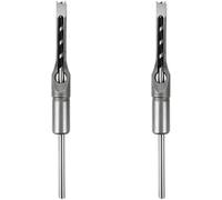 2 Pcs Square Hole Drill Bits, Carbon Steel Mortising Chisel Set, 6.7 in / 170 mm Length, 1.8 in / 45 mm Working Depth, Woodworking Tool for Accurate Square Holes
