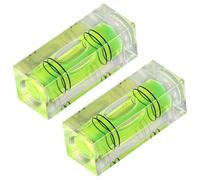 2 Pcs Square Mini Bubble Level, 1.6 in / 4 cm Pocket Level, Accurate Precision with Easy-Read Yellow-Green Liquid, Sturdy Shell for Photo Frame Installation