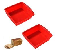 2 PCS Square Silicone Cake Moulds for Baking, Non-Stick Square Baking Tin Cake Pan for Cheesecake Bread Chocolate Pie, Durable Food-Grade Silicon Bakeware