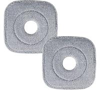 2 Pcs Square Spin Mop Heads Replacement Pads, Universal Microfiber Refill Set for Flat Mop and Bucket, Washable Mop Pads for Cleaning Tile, Hardwood and Laminate Floors in Kitchen Bathroom