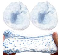 2 Pcs Squeeze Toys, White & Blue Colorful Beads Vacuum Slow Rise Squish Toy, Janpanese Dessert Squish Fidget Stress Toys for Party Favors