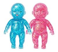 2 PCS Squishy Baby, Sugar Ornaments Set, Giant Sugar Ornaments, Soft Little Dolls, Pink and Blue Doll Ornaments with Sugar Filled Design