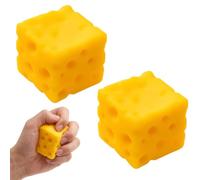 2 Pcs Squishy Cheese Cube, Premium Stress Relief for Adults, Office Desk Anxiety Management Tool, Sensory Fidget Toy with Slow Rebound, Vaseline Cheese Squishy Texture