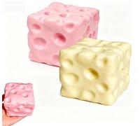 2 PCS Squishy Cheese Soccer Ball Skin Set, Cheese Squishy Sensory Tool for Stress emotion, Squishy Fidget Tools for Office and Home Use, Jumbo Cheese Squishy Balls Skin in Pink and Yellow Colours