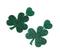 2 Pcs St Patrick's Day Accessories,Green Clover Earrings,Glitter Shamrock Dangling Earring,St Paddy's Day Accessories,Irish Fancy Dress,Lucky Gifts,for Women/Girls/Kids Festival,Party Decoration