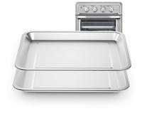 2 PCS Stainless Steel Baking Tray Pan Compatible with Cuisinart Toaster Oven Tray,Suitable for Cuisinart Air Fryer TOA-060 and TOA-065, Cookie & Bread Baking Sheet Pan (12.4x10.06 inch)