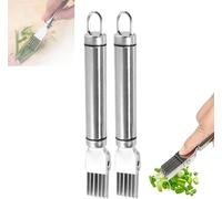 2 pcs Stainless Steel Chopper Onion Cutter Kitchen Slicing Tool Scraping Onion shredding Cutting Scallion Shaving Ginger Slicing Cutting ham Slicing Garlic Household Multifunctional Slicer Gadget