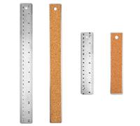 2 Pcs Stainless Steel Cork Back Rulers Set 6 Inch 12 Inch Metal Ruler Non Slip Straight Edge Rulers with Inch and Metric Graduations for School Office Engineer Woodworking Drawing Measuring