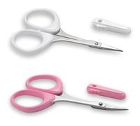 2 PCS,Stainless Steel Curved and Straight Eyebrow Grooming Scissor Set with Protective Cover for Trimming Eyelash Eyebrow,Eyebrow Scissors with Comb