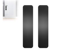 2 Pcs Stainless Steel Dog Scratch Protector Plate, 4"x16" Self-Adhesive Kick Plate for Doors - Anti-Scratch Protection for Interior & Exterior, Brushed Black Push Plate