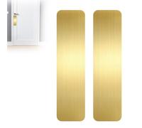2 Pcs Stainless Steel Dog Scratch Protector Plate, 4"x16" Self-Adhesive Kick Plate for Interior & Exterior Doors - Anti-Scratch Pet Proof Door Protection, Brushed Gold No Drill Push Plate