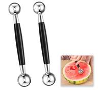 2 Pcs Stainless Steel Double Scoop Melon Baller & Potato Scoop for Fruit & Ice Cream