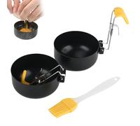 2 PCS Stainless Steel Egg Poacher, Egg Cooker with Brush Non-Stick Boiler Poached Egg Maker for Perfect Boiled Eggs Collapsible Hang Ear Egg Boiler Poached for Kitchen Tool