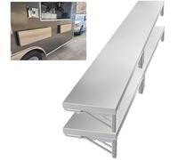 2 PCS Stainless Steel Folding Drop Down Concession Wall Shelf 12x48 12x60 12x72 In, Commercial Food Truck Shelves, Wall Mounted Foldable Food Service Prep Table(W 12in/30cm,L 38in/96cm)