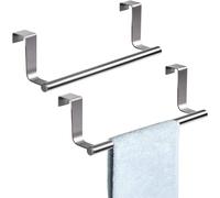 2 pcs Stainless steel hanging single pole towel rack no punch cabinet door back rag hanging rack towel rod cabinet door hanging.over the door towel rail,over door towel rail