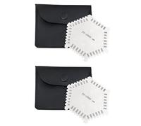 2 Pcs Stainless Steel Hexagonal Wet Film Comb 25-3000um Thickness Gauge with Clear Numbers and Letters for Paint Varnish Thickness Measurement (PU leather packaging)
