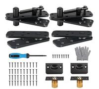 2 Pcs Stainless Steel Hidden Door Hinge, Pivot Hinge, Up to 570Lbs Load-Bearing, Hidden Door Bookcase Hinge, Heavy Duty Swinging Door Hinge 360° Rotation for Secret Door or Concealed Door