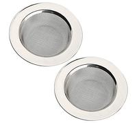 2 PCS Stainless Steel Kitchen Sink Strainer 4.5" Diameter, Metal Fine Mesh Kitchen Sink Strainer, Wide Rim Perfect for Most Sink Drains, Rust Free, Thicken Edge