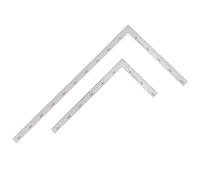 2 Pcs Stainless Steel L Ruler for Drafting Woodworking Right Angle | Silver Metal Construction, Sturdy Shape, Accurate Alignment for Students, Draftsmen, Paper Plans and Plywood Sheets