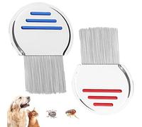 2 PCS Stainless Steel Lice Combs, Professional Stainless Steel Nit Comb for Head Lice Treatment Durable and Easy to Clean Ergonomic Handle for Comfortable Grip