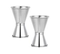 2 Pcs Stainless Steel Measure Cup Craft Dual Spirit Measuring Cups Stainless Steel Jigger for Bar Party